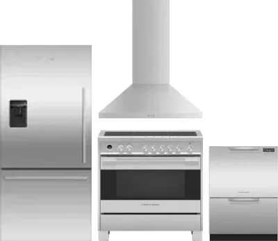 4 Piece Package Includes Refrigerator, Range, Hood And Dishwasher